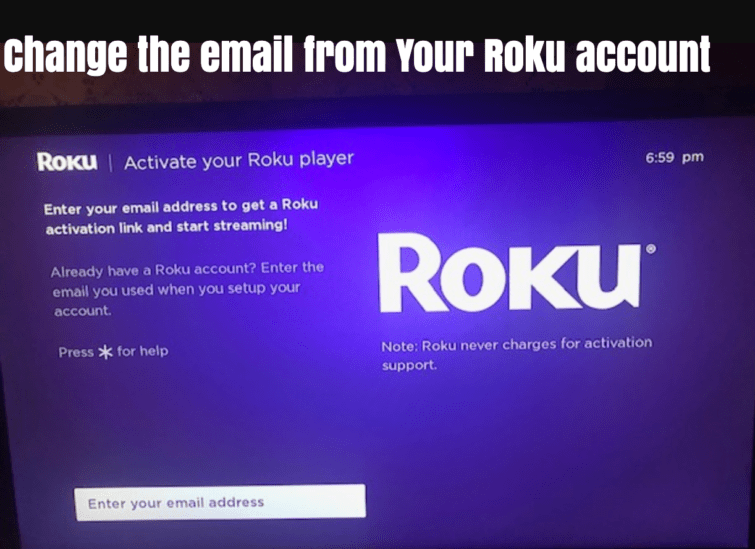 How to change email on Roku TV